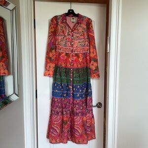 Farm Rio maxi long sleeve shirtdress